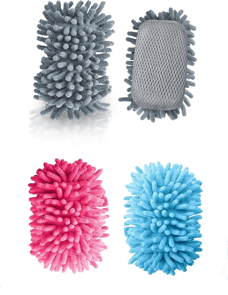 ALEIFLE Microfiber Shag Whiteboard Eraser - Washable Dry Eraser for Whiteboard Markers & Chalk - Classroom, Office, Home Teacher Supplies (4 Pack Mix) - Image 1